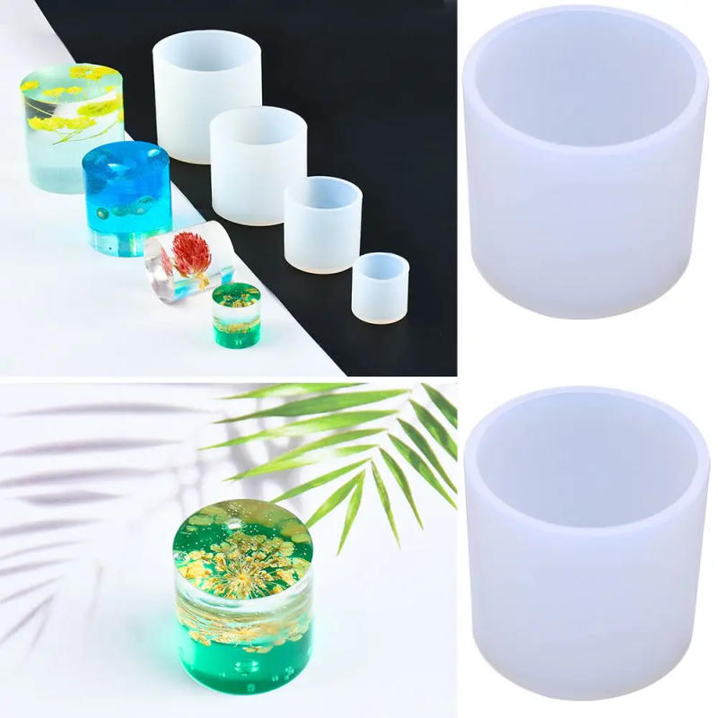 Description Picture 2 of item3D Cylinder Silicone Candle Mold Handmade Silicone Wax Mold Flower Planter Filling Jewelry Making Tool Epoxy Mould Craft Mold