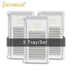 3 Trays / Lot Handmade False Eyelash Extension High Quality Water Mane Super Soft Natural Eyelashes Fans Short Stem Premade