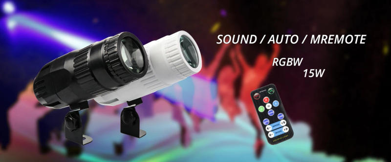 Description Picture 2 of itemALIEN 15W RGBW LED Pinspot Beam Spotlights Light DJ Disco Party Holiday Dance Bar Xmas Stage Lighting Effect with Remote Control