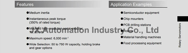 Description Picture 5 of itemOriginal 50W~750W AC Servo Motor SGMJV-A5ADA21/61 SGMJV-01ADA21/61 SGMJV-02ADA21/61 SGMJV-04ADA21/61 SGMJV-08ADA21/61