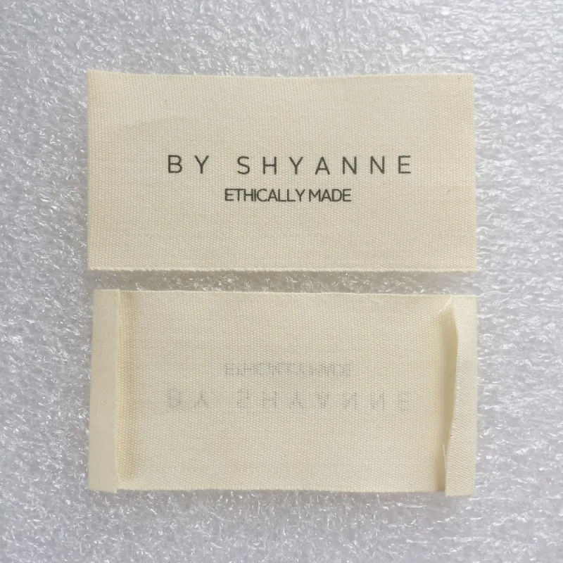 Description Picture 6 of itemCustom Vintage 100% Organic Cotton Label Garment Printed Logo Tags Care Labels For Clothing Cartoon Shoes Bags Washable