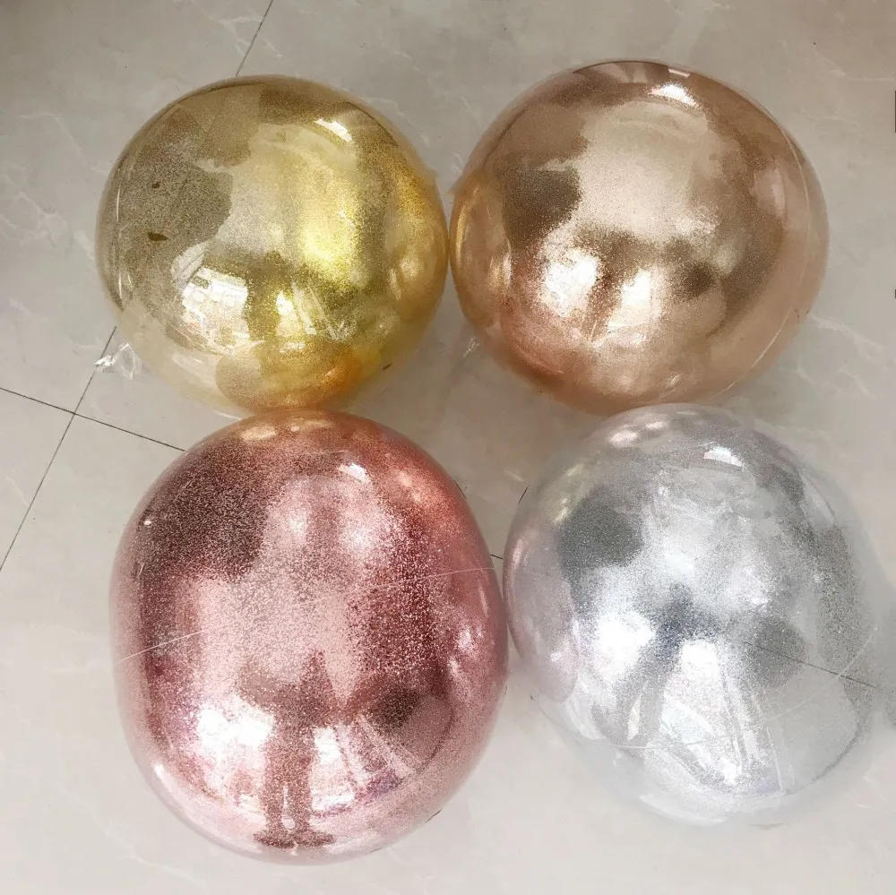 Description Picture 3 of itemDIY Transparent Bubble Balls Wedding Decoration Glitter Balloons PVC Round Helium Bobo Ballons Event Birthday Party Decor Ballon