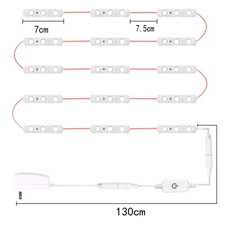 Description Picture 6 of itemDC 12V Led Makeup Mirror Light Bulb Dimmer Switch Hollywood Vanity Lights Module 6/10/20 pcs Dimmable Dressing Table Mirror Lamp