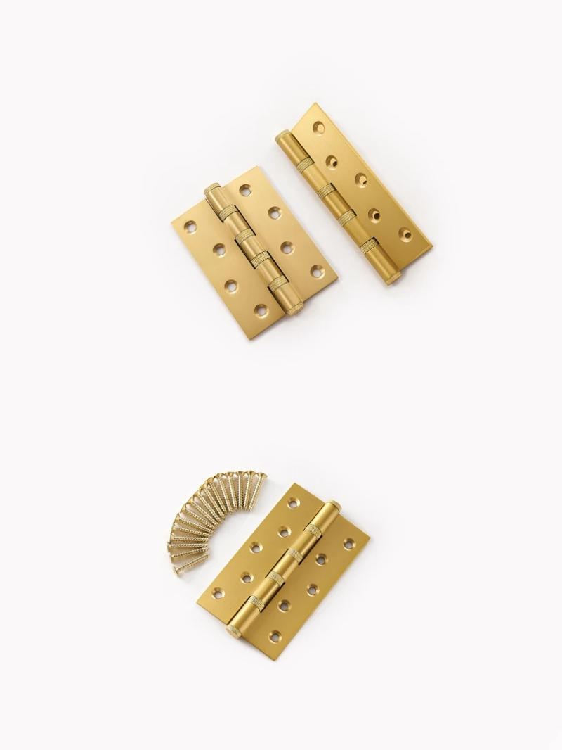 Description Picture 6 of itemDooroom Brass Knurled Door Hinges Free Slot Smoothly Thickening Mute Door Hinges 4 Inch 5 Inch