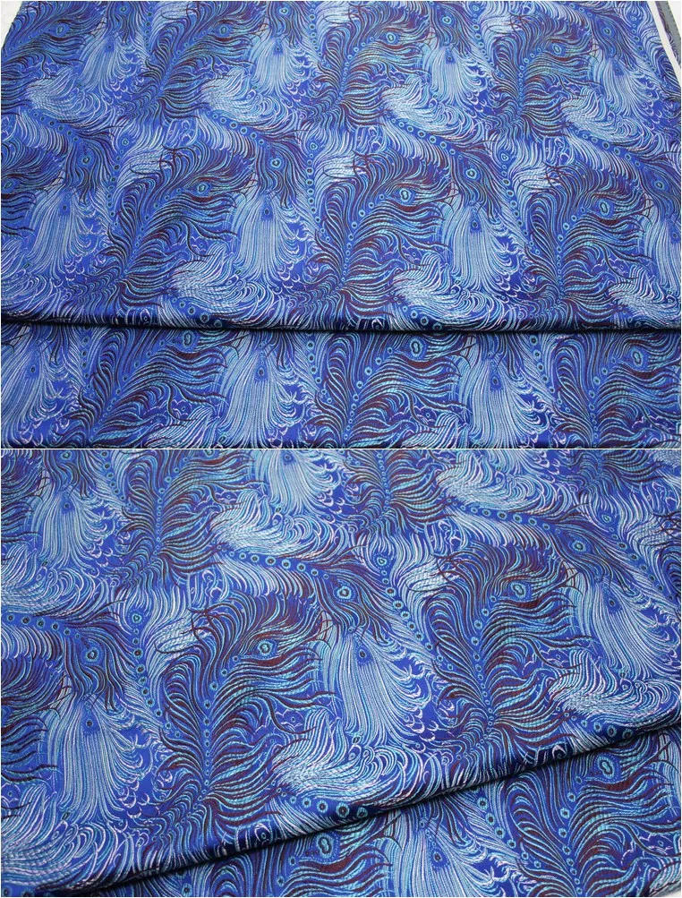 Description Picture 4 of itemCheongsam baby clothes Mongolian robe decoration silk satin antique fabric jacquard brocade silk fabric peacock feathers 75*50cm