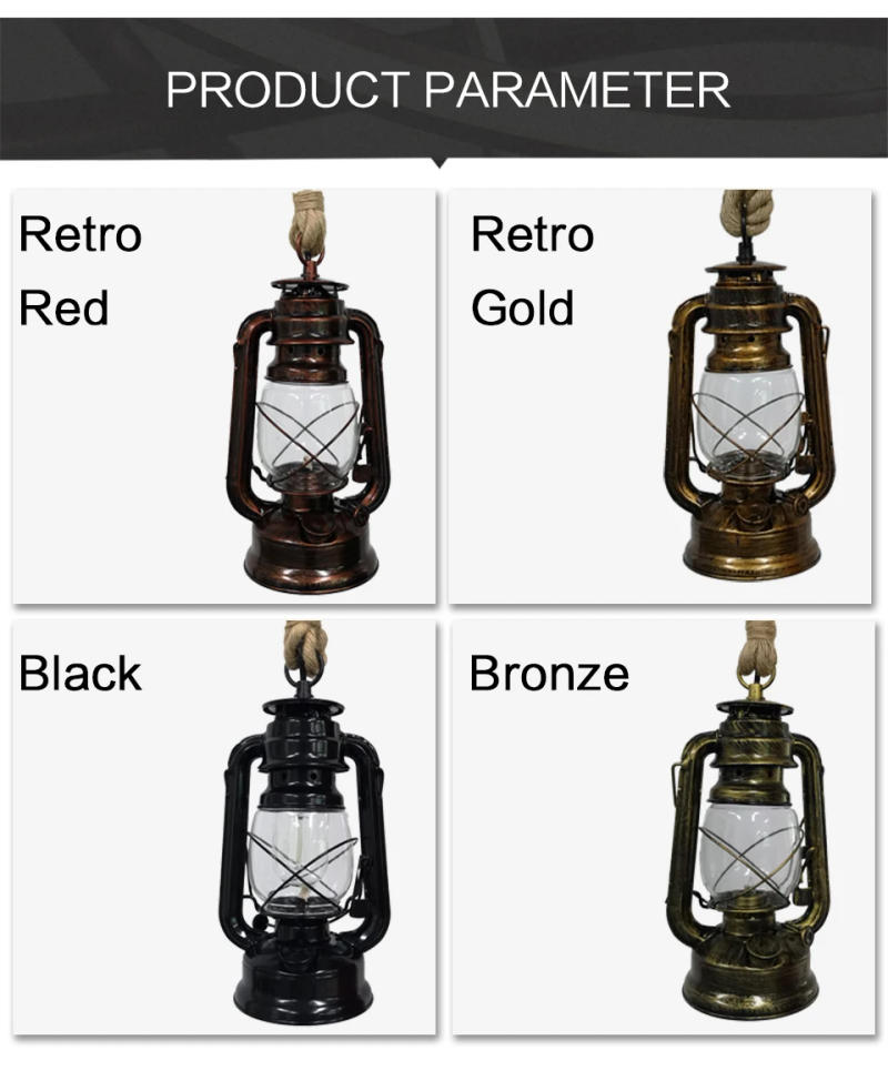 Description Picture 3 of itemRetro Pendant Lights E27 Hemp Rope Lantern Hang Lamp Vintage Industrial Hanglamp Loft Home decoration lamp Indoor Bar light