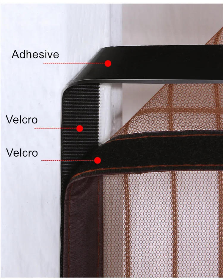 Description Picture 4 of item2021 Hot Magnetic Screen Door Curtain Anti-Mosquito Net Fly Screen Mosquito Protection Net Magnet Spring for Doors Windows
