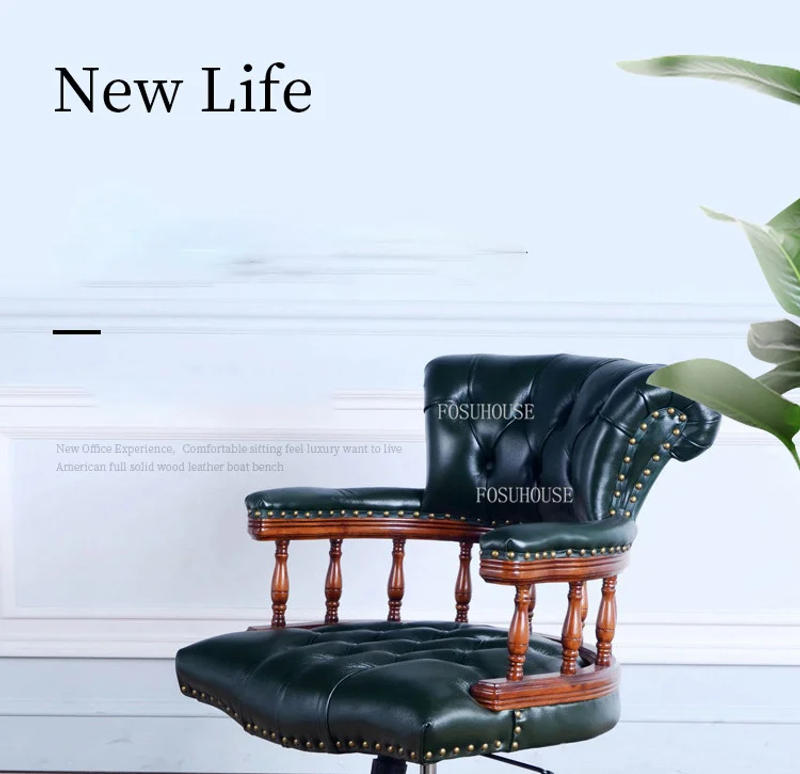 Description Picture 5 of itemAmerican Solid Wood Office Chairs Modern Office Furniture Lift Swivel Backrest game Armchair Home Comfortable Computer Chair