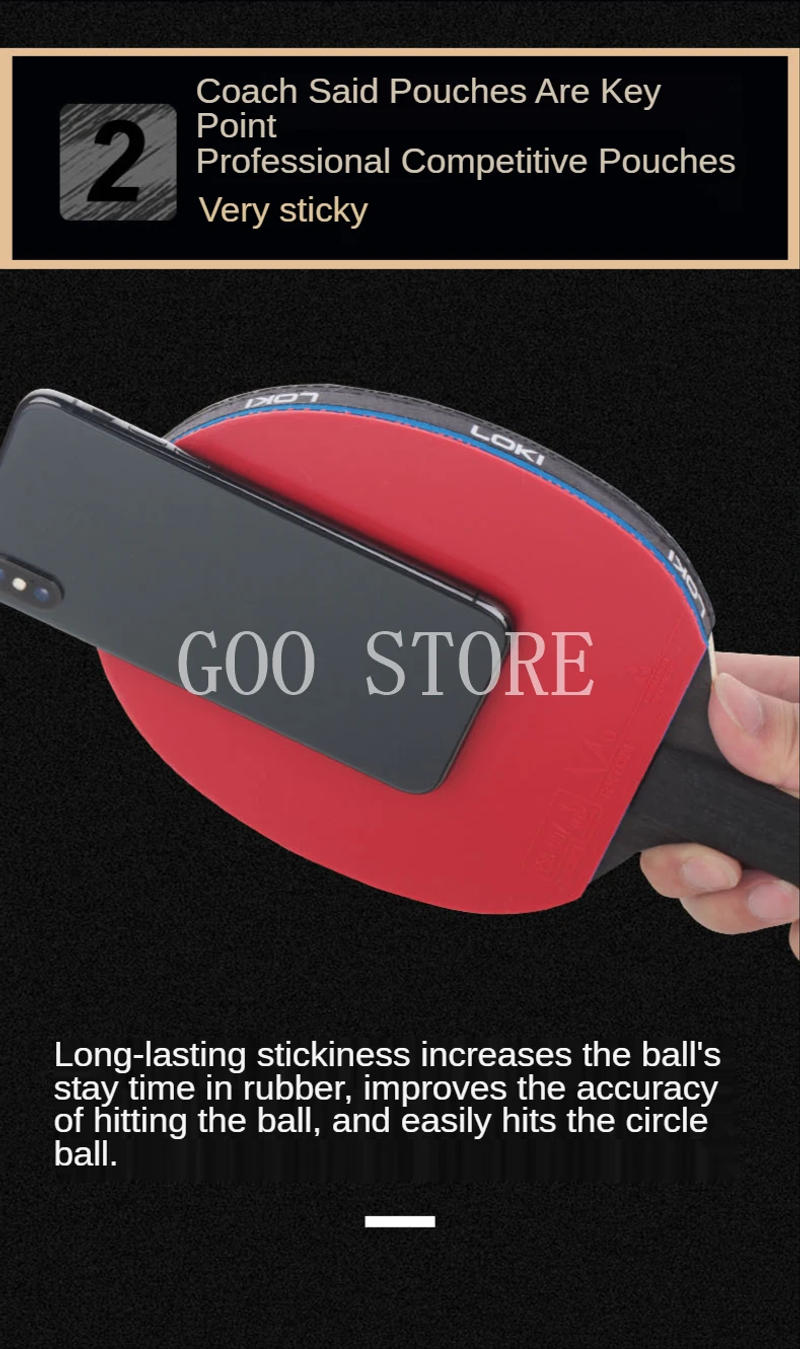 Description Picture 4 of itemLOKI 9 Star Professional Table Tennis Racket Carbon Blade PingPong Bat Ping Pong Paddle with High Sticky Rubber Care Kit