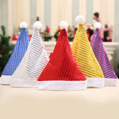Five Colors Santa Claus Sequins Hats Caps Christmas Decor Hat Adult Hats Xmas New Year's Gifts Home Party Supplies Navidad 2018
