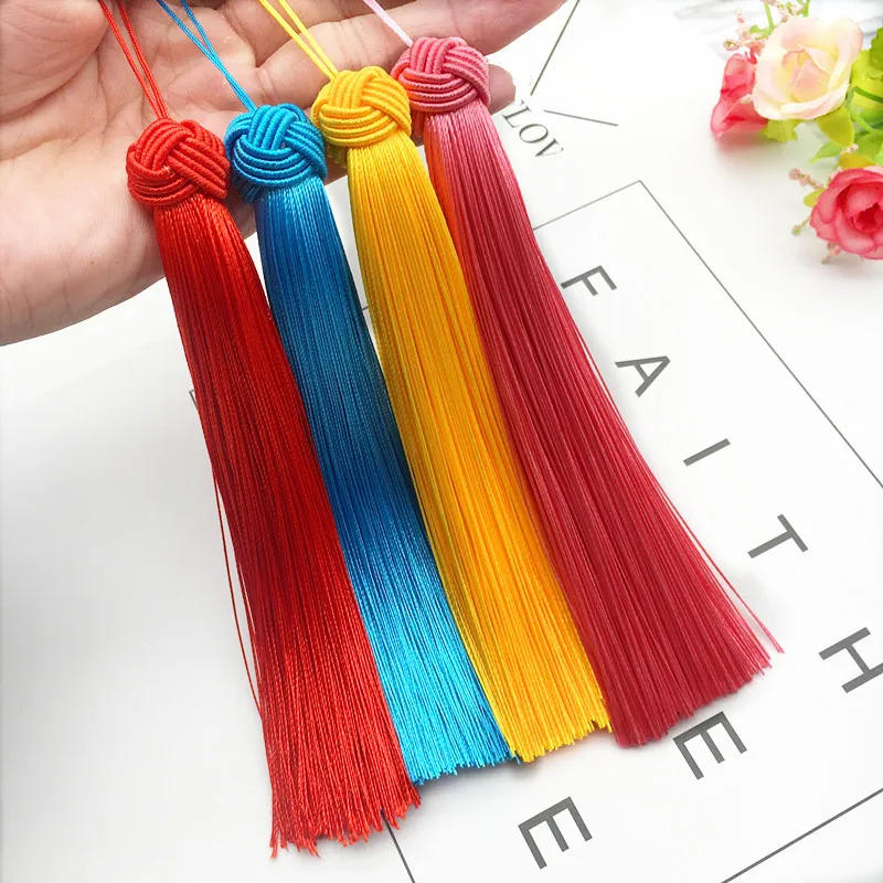 Description Picture 3 of item5Pcs/Lot 15cm Silk Tassels with Cord Loop Chinese Knot Tassels Fringe Brush Handmade Pineapple Cap Tassel For DIY Jewelry Making