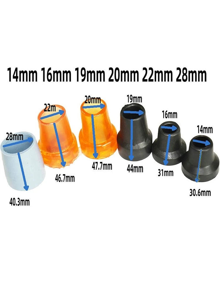 Description Picture 2 of itemRubbers Tips 2 Pieces Non-Slip Rubber Ferrules 14mm/16mm/19mm/22mm/28mm Replacement for Walking Stick Round Base