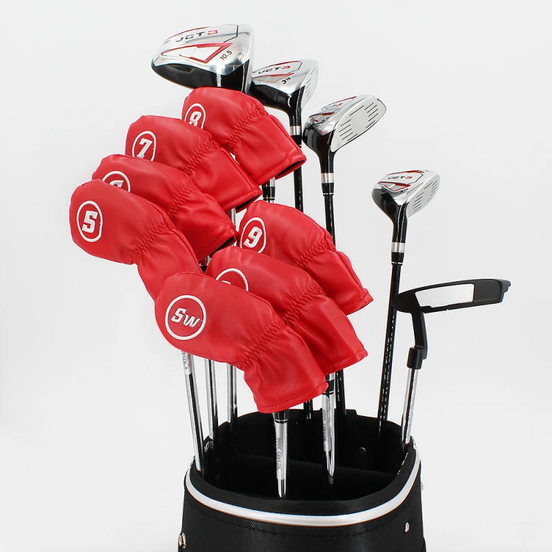 Description Picture 5 of item9 Pcs/Set Golf Headcovers For Iron Set Clubs Blue Red White Black Color Waterproof PU Golf Iron Cover Heads Protector