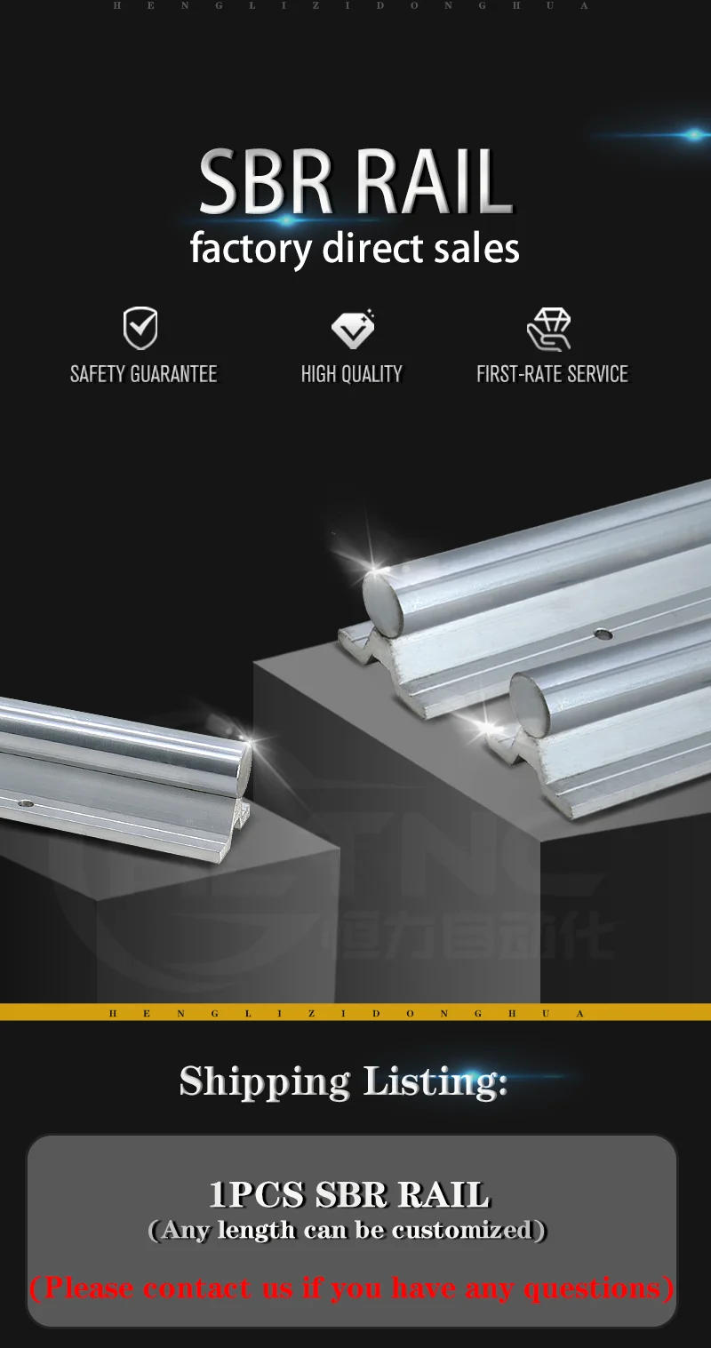 Description Picture 2 of itemFree shipping!! 2pcs SBR20 900-2650mm Linear Guide+ 4pcs SBR20UU / SBR20LUU Linear Bearing Blocks for CNC parts 20mm Linear Rail