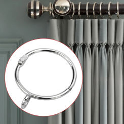 K1KA 20 Pieces 1.5inch Inner Diameter Openable Curtain Rings with Eyelets Metal Curtain Rings Window Treatment Hardware