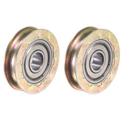 2pcs U Groove Sliding Door Roller 8mm Shaft Hole 32mm Dia. Bearing Steel Sliding Wheels/Rollers/Pulleys for Furniture Hardware