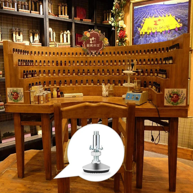 Description Picture 4 of item4Pcs/Set Adjustable Leveling Feet,with T Nut Bolt 50mm Furniture Foot For Cabinet Restaurant Table Chair Self Levelers