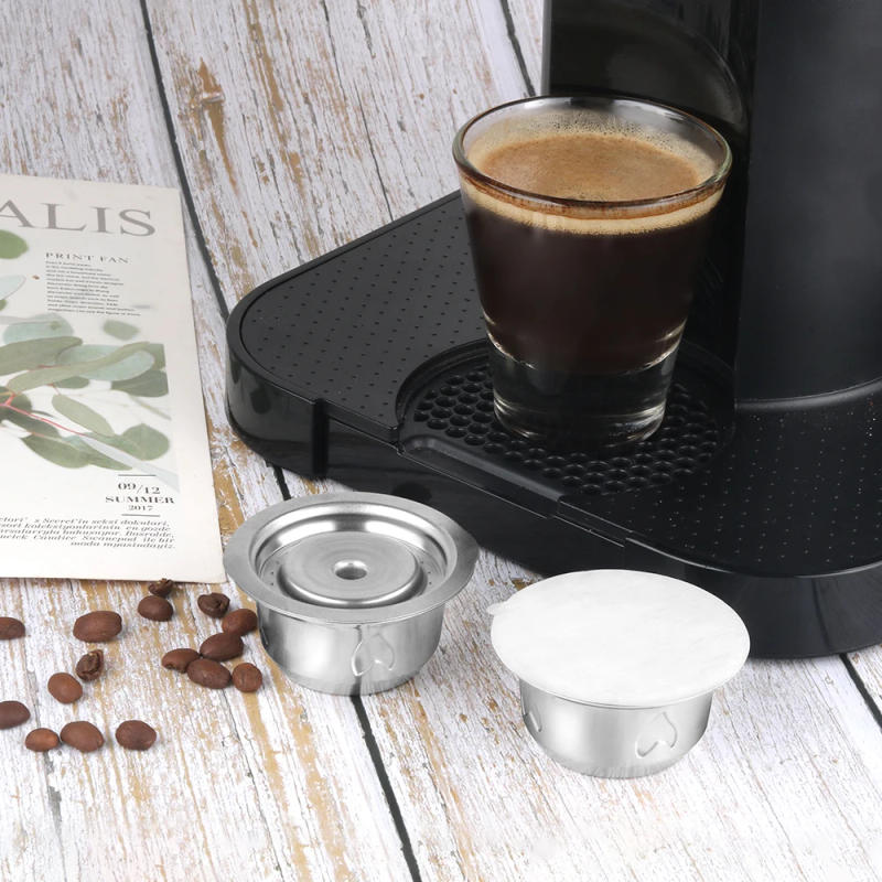Description Picture 4 of item2 IN 1Reusable Vertuo Coffee Capsule Steel Stainless Metal for Nespresso Vertuoline Plus Machine Cream Coffee Filter