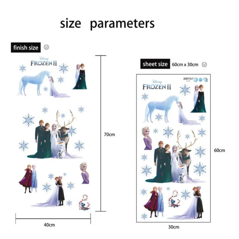 Description Picture 6 of item3D Frozen cartoon wall stickers for children’s room, living room bedroom wall decoration, movie posters, door stickers