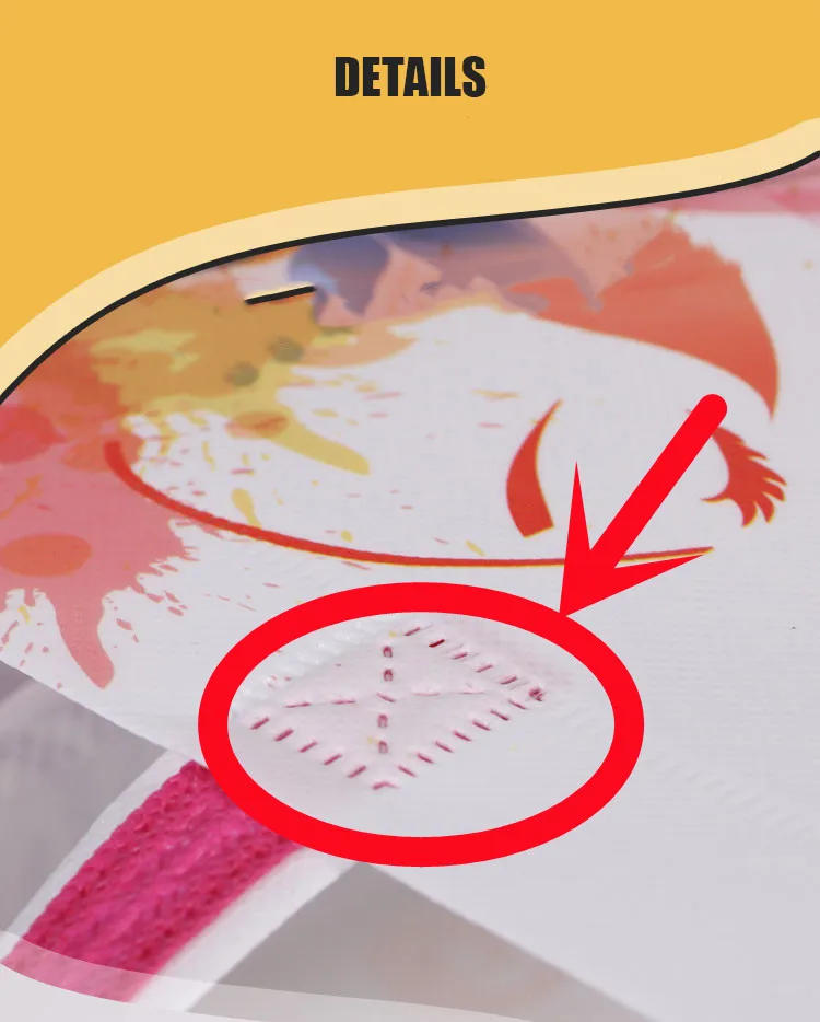 Description Picture 5 of item10PCS Rose Printing Packaging Shopping Bag Handle Waterproof Non Woven Fabric Gift Bags Black Clothing Store HandBag