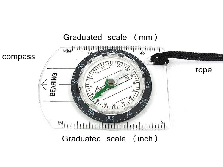 Description Picture 3 of itemOutdoor Camping Hiking Transparent Plastic Compass Compass Proportional Footprint Travel  Compass Tools travel kits