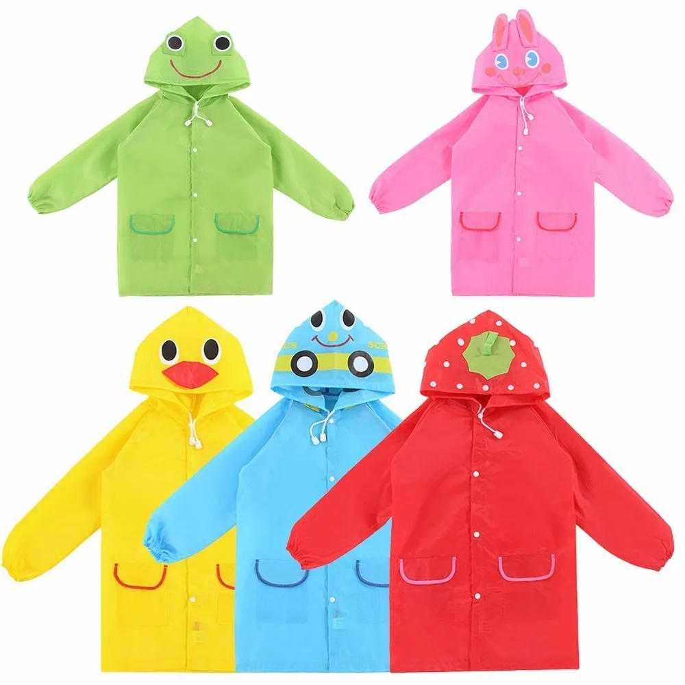 Description Picture 6 of item1PCS Children's cartoon raincoat Korean children's rain gear Cute baby poncho household goods playground Songkran Festival