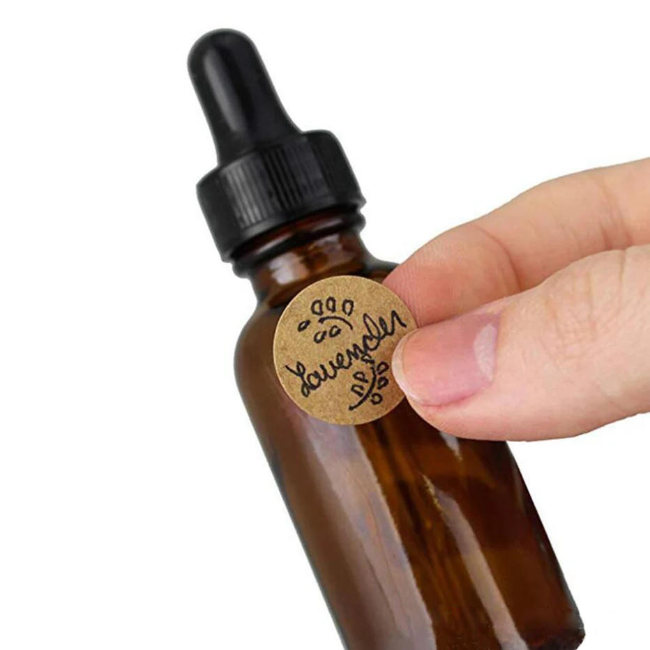 Description Picture 6 of item2.5cm Round Brown Label Stickers Reusable Waterproof Stickers for Containers Jars Mason Spice Glass Organizers Adhesive Stickers