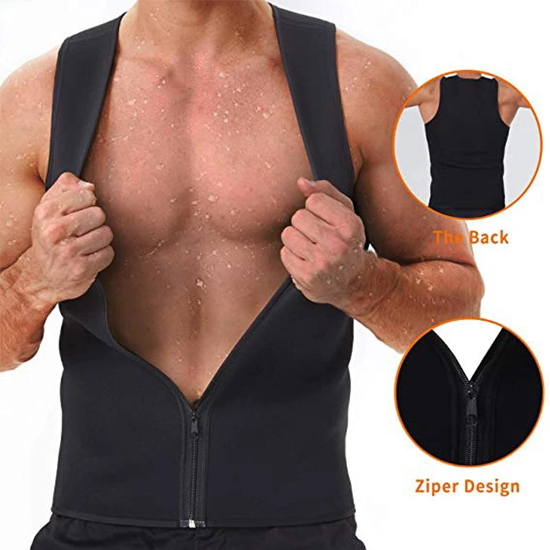 Description Picture 5 of itemMen's Body Shaper Waist Trainer Sauna Vest Compression Sweat Shirt Corset Top Abdomen Slimming Shapewear Fat Burn Fitness Suits