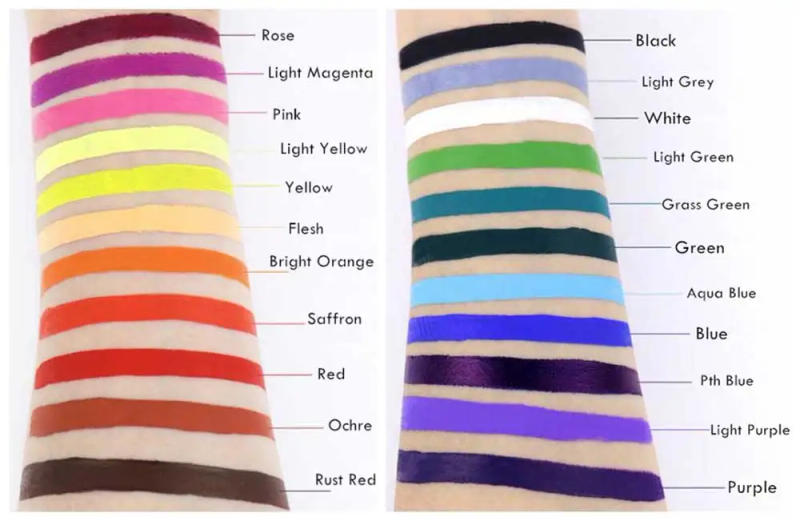 Description Picture 3 of item30g/pc GlitterJoy Water Activated Face Body Painting Makeup Pigment For Cosplay, Festival, Halloween Costume