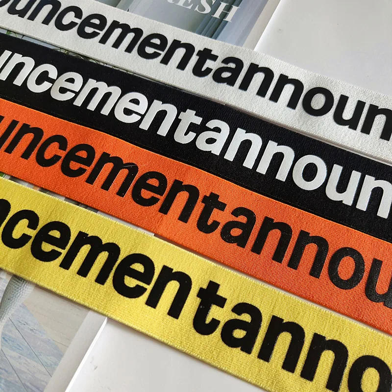 Description Picture 3 of item40mm Black and White Color Elastic Band Pattern Letters Rubber Elastic Webbing Clothing Clothes Sewing Accessories Supplies 1 M