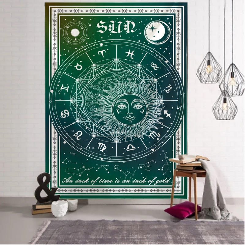 Description Picture 5 of itemSun Moon Phase Tarot Tapestry Wall Hanging Psychedelic Witchcraft Tapiz Hippie Dormitory Living Room Home Decor