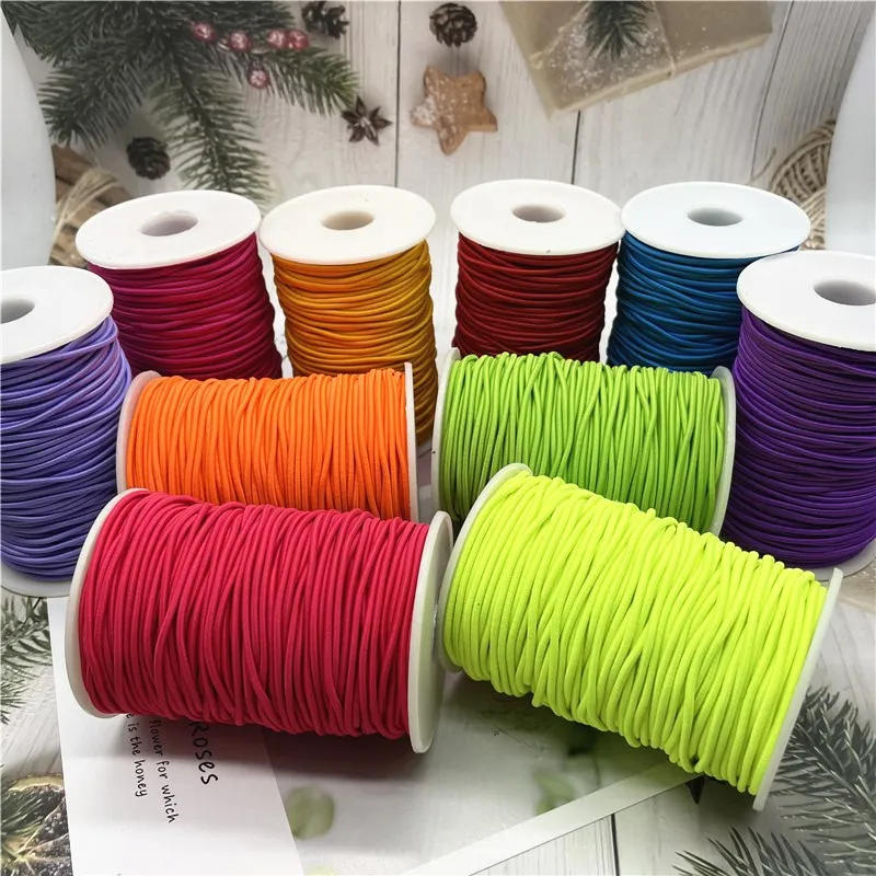 Description Picture 3 of item50m/lot 2mm Colorful High-Quality Round Elastic Band Round Elastic Rope Rubber Band Elastic Line DIY Sewing Accessories
