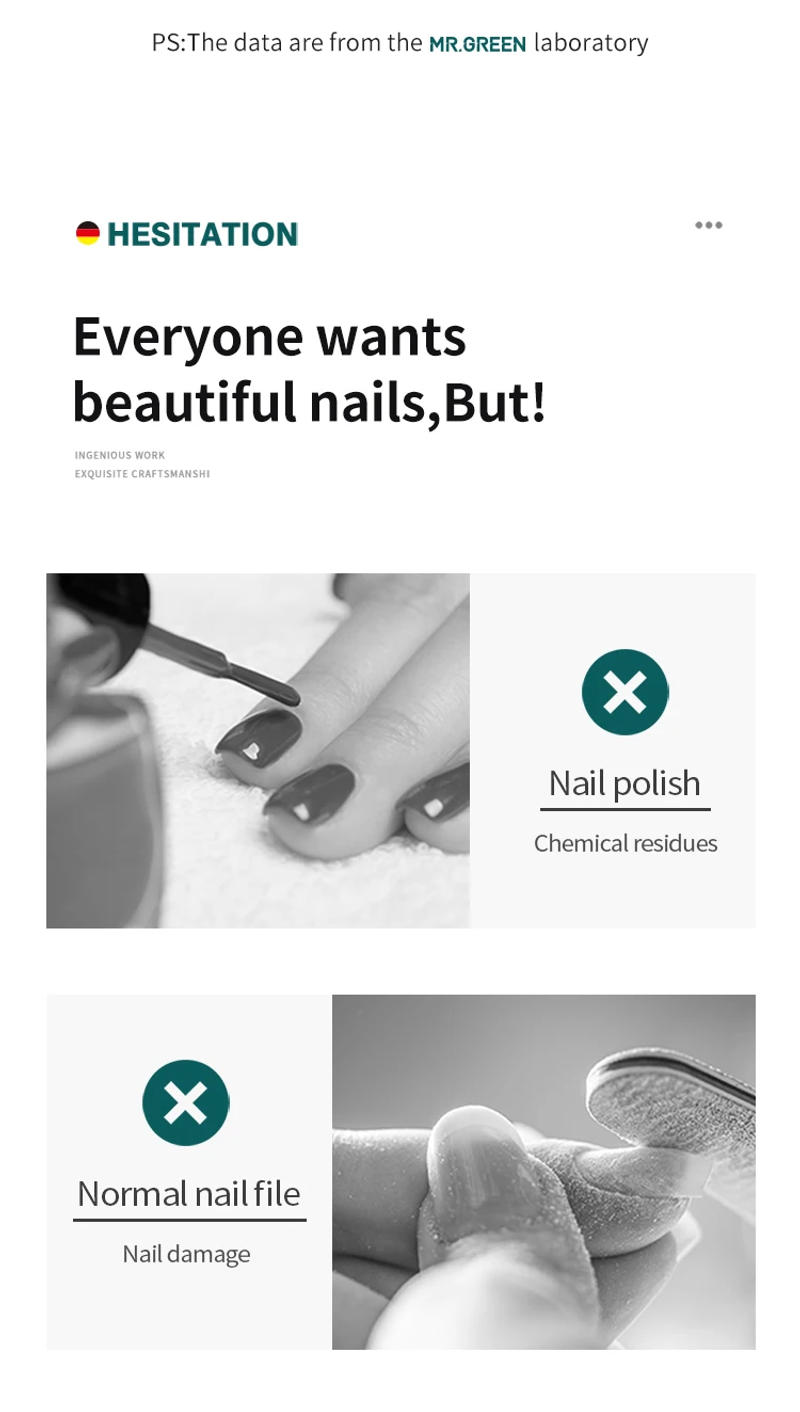 Description Picture 6 of itemMR.GREEN  Nano Glass Nail Files Professional Polishing Manicure Art Tool  Washable make nails brighten easily like nail polish