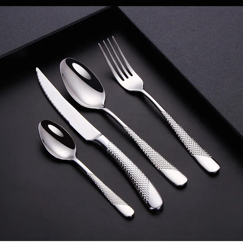 Description Picture 4 of itemKitchen Tableware Cutlery Set Silver Cutlery Set Stainless Steel Luxury Dinnerware Fork Spoon Knife Western Dinner Set Gold