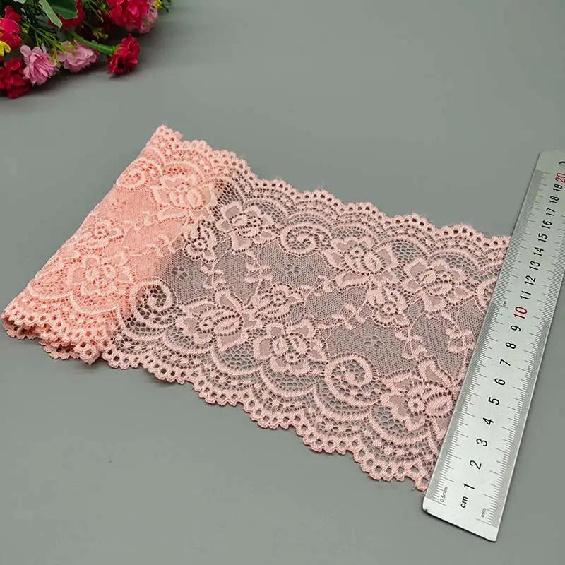 Description Picture 5 of itemNew 1Yard Flower Pattern 15CM Wide Elastic Lace Fabric Ribbon Lace Trim Ribbon Diy Craft Fabric Width African Fabrics Stretch