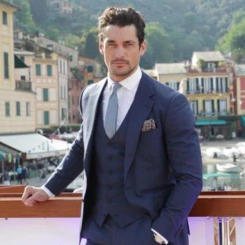 ANNIEBRITNEY Navy 3 Piece Slim Fit Men Fashion Suit Cutsom Groom Wedding Tuxedo Prom Wedding Tailor Made Men Suit With Pants