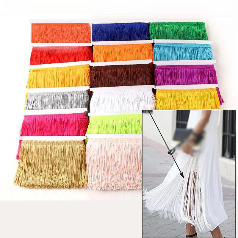 Description Picture 5 of item10/15/20/30cm Tassel Fringe Trim Lace Ribbon for Curtains Dresses Fringes Sewing Trimmings Clothing Accessories Crafts 10Yards