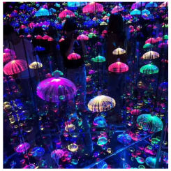 Festoon LED Jellyfish Chandeliers Fiber Optic DIY string Lights Restaurant Wedding Party garden Tree Decorative