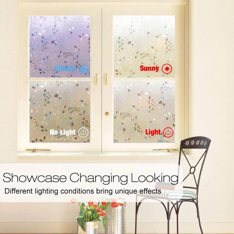 Description Picture 6 of itemWindow Privacy Film Static Window Clings Vinyl 3D Window Decals Window Stickers Rainbow Window Film for Glass Door  Anti UV