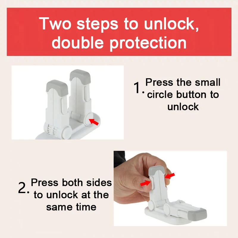 Description Picture 2 of item3Pcs/Lot Child Safety Lock Baby Door Handle Lock Lever Lock Proof Window Anti-opening Protection Toddler Kids Door Stopper