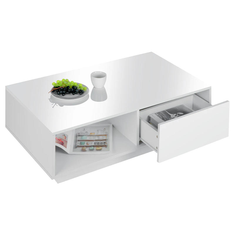 Description Picture 5 of itemHigh Gloss Coffee Tables RGB LED End Table Nordic Modern Side Table Living Room Drawers Cabinet Storage Organizer Furniture