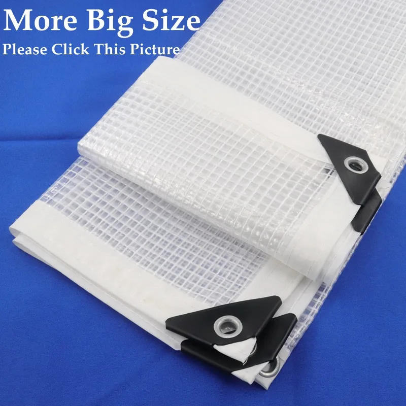 Description Picture 2 of item0.33mm Transparent PE Tarpaulin Mesh Reinforce Rainproof Cloth Waterproof Terrace Balcony Plants Cover Keep Warm Sun Shade Net