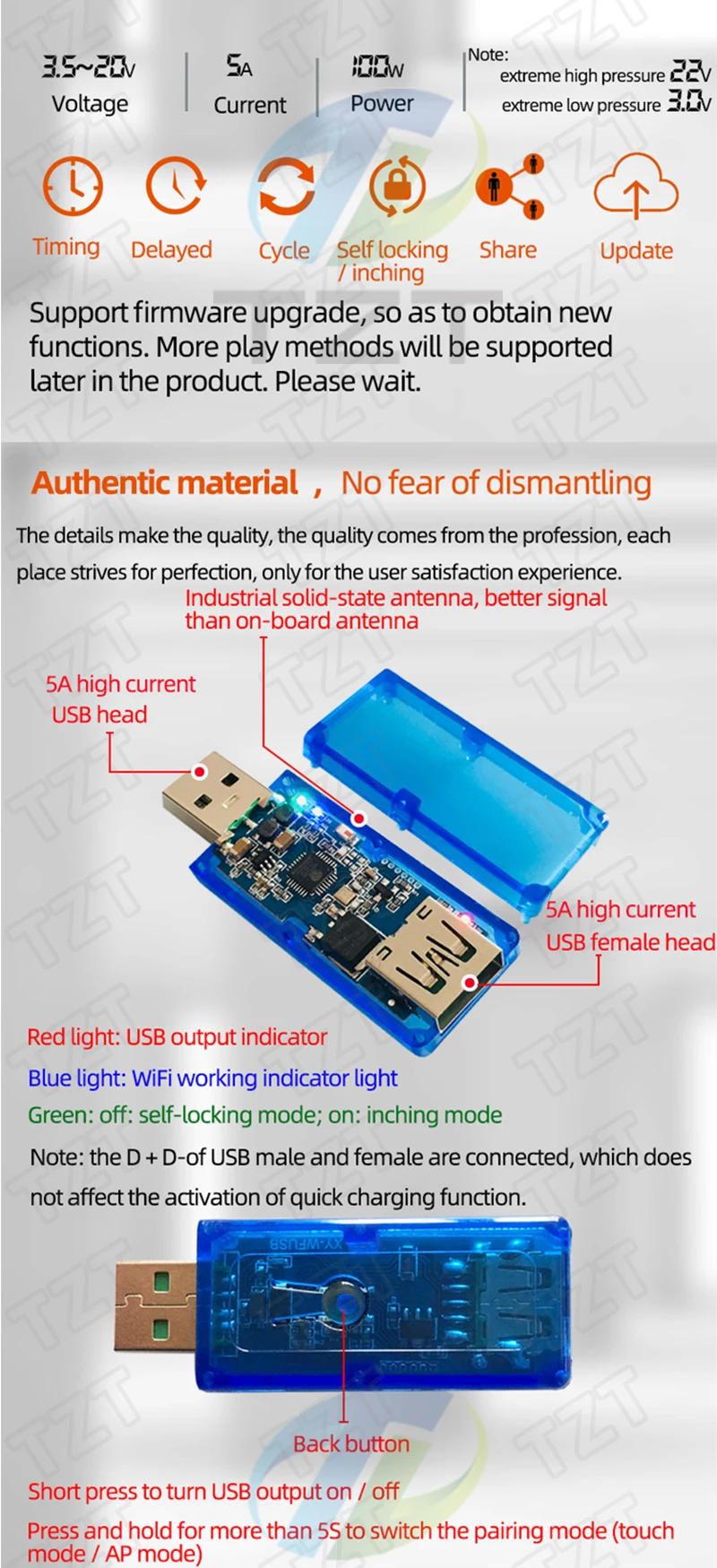 Description Picture 5 of itemSinilink WIFI-USB mobile phone remote controller 3.5-20V 5A 100W mobile phone APP smart home XY-WFUSB For arduino