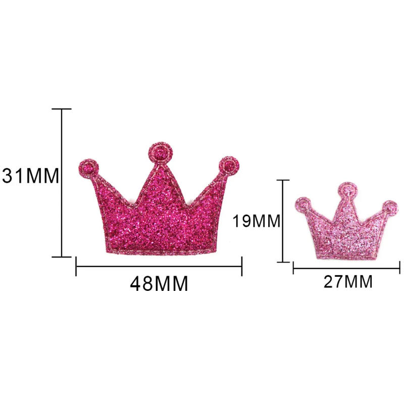 Description Picture 3 of item50Pcs Crown Padded Patch Mix Color Sequin Patches For Clothes Shiny Sewing Appliques Patches Decorative Hair Clip DIY Crafts