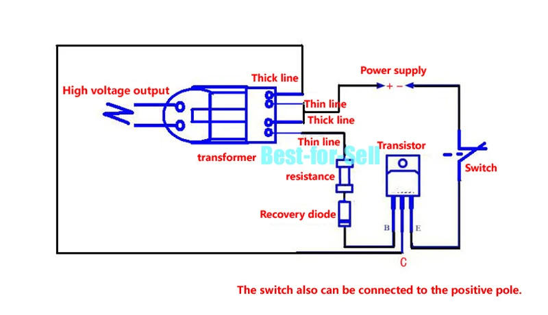 Description Picture 2 of item15KV High Frequency Transformer DC High Voltage Arc Ignition Generator Inverter Boost Coil Module Step Up Power Module DIY Kit