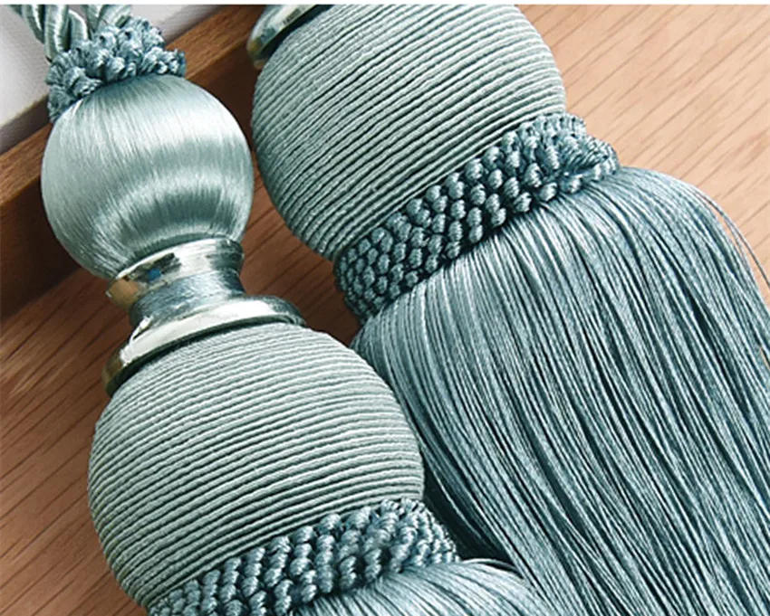 Description Picture 5 of item2Pcs/Pair Curtain Tassel Brush Fringe Tiebacks Hanging Belt Ball Ropes Hook Hanger Curtain Accessories Tie Back Strap Buckle