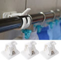 2Pcs Self Adhesive Curtain Rods White Hanger Crossbar Curtain Clips Wall Hooks high quality,strong and durable Dropshipping