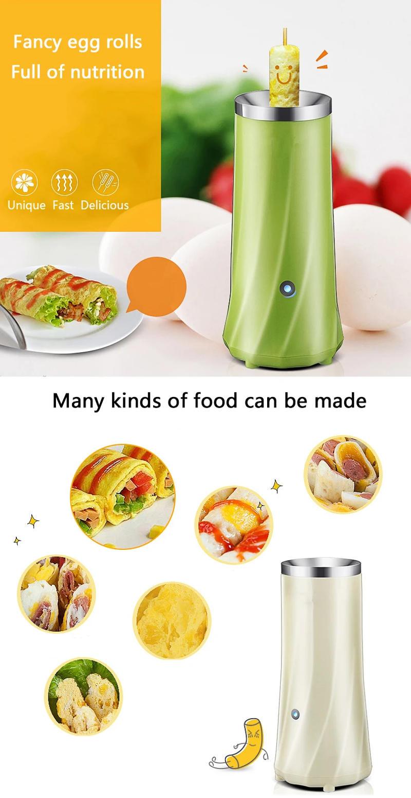 Description Picture 3 of item110V 220V Household Automatic Egg Roll Maker Electric Egg Boiler Omelette Master Sausage Machine Breakfast Machine Single Tube
