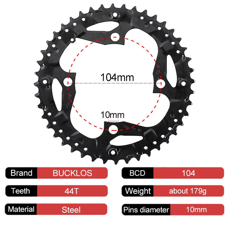 Description Picture 5 of item104/64BCD MTB Chainring 3*9Speed 3*10speed Bicycle Chainring 22T 24T 32T 42T 44T Mountain Bike Chainwheel Bike Crankset Part
