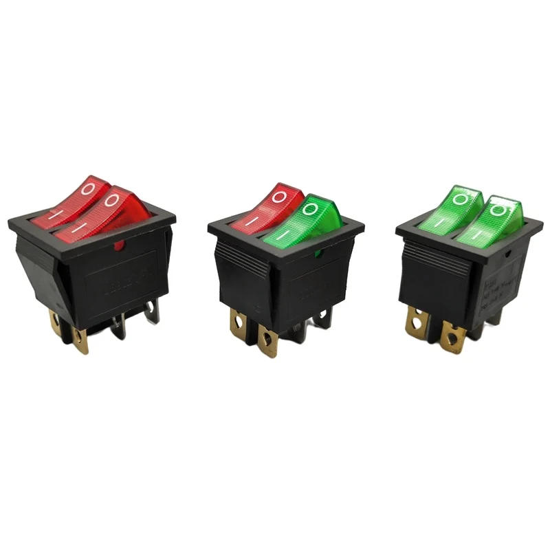 Description Picture 4 of item1PCS KCD8 6PIN 16A 250V 20A 125V Double Light Switch Rocker Switch Waterproof ON-OFF KCD6 Boat Power Switch